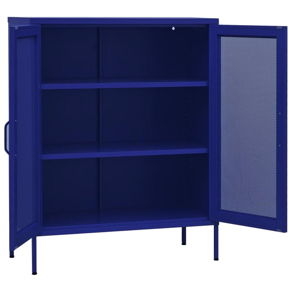 vidaXL Storage Cabinet Navy Blue 31.5"x13.8"x40" Steel, 336172. Picture 4