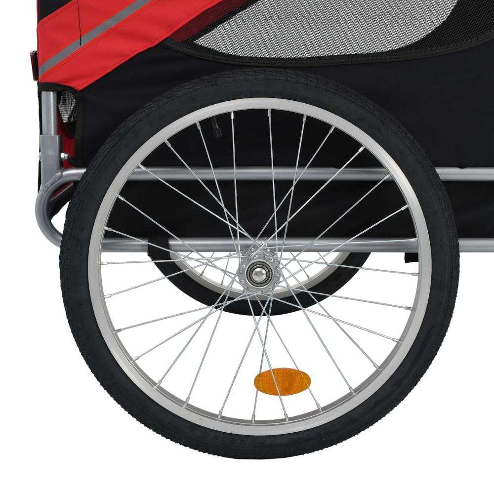 vidaXL Dog Bike Trailer Red and Black, 91766. Picture 4