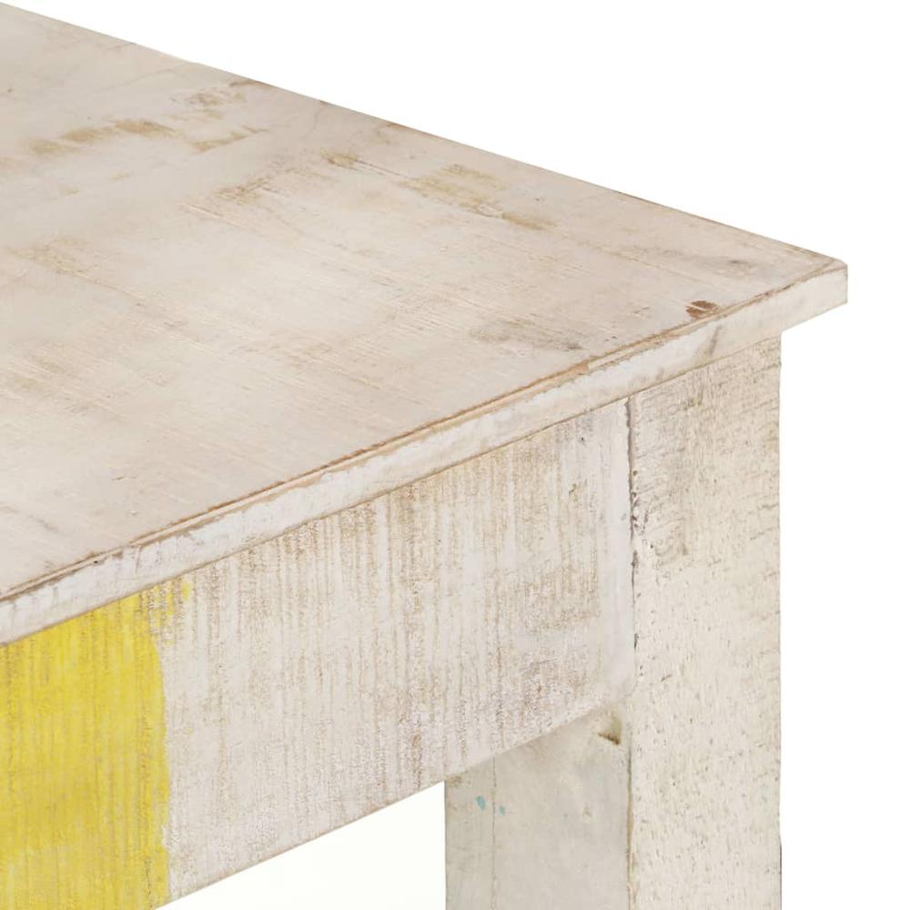 vidaXL Console Table White 45.3"x13.8"x30.3" Rough Mango Wood. Picture 4