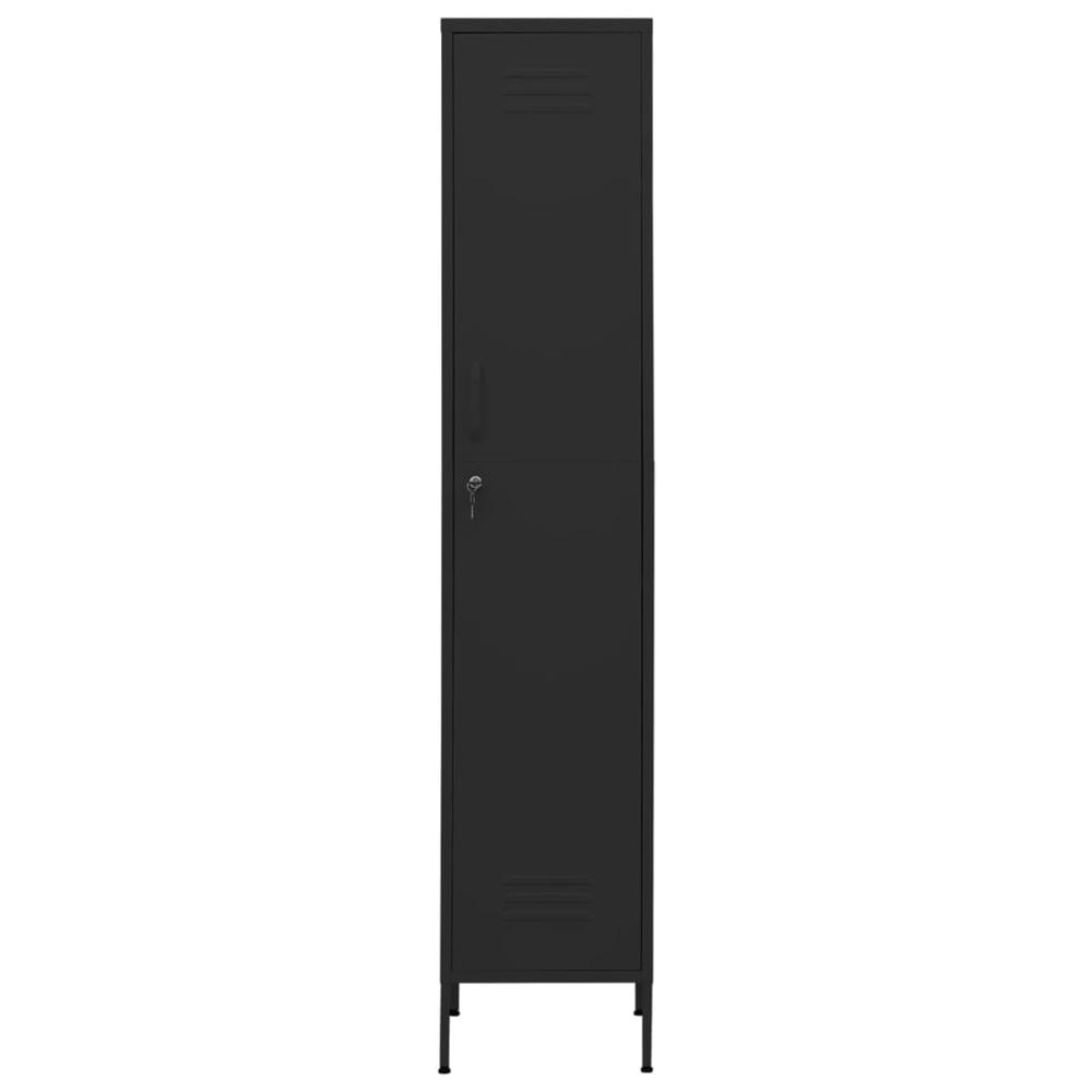 vidaXL Locker Cabinet Black 13.8"x18.1"x70.9" Steel. Picture 3