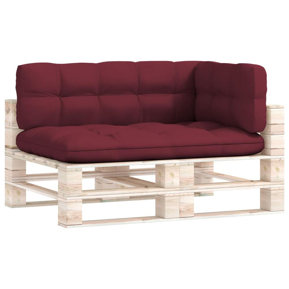 vidaXL Pallet Sofa Cushions 3 pcs Wine Red. Picture 2