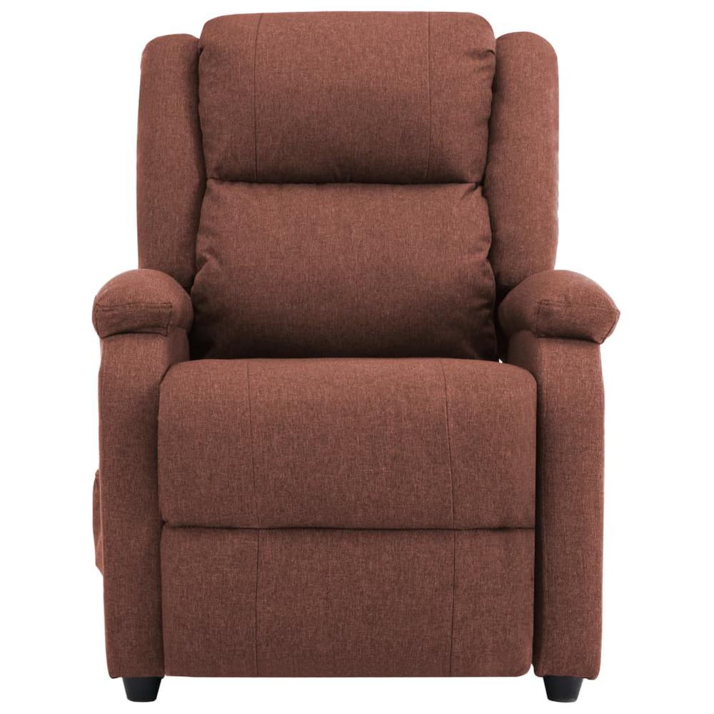 vidaXL Electric Massage Recliner Brown Fabric, 3074011. Picture 4