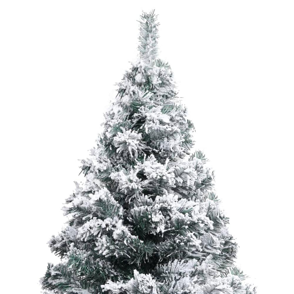 vidaXL Artificial Christmas Tree with LEDs&Flocked Snow Green 94.5". Picture 4