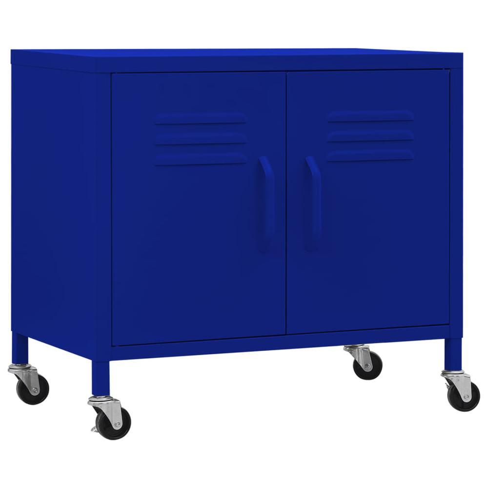 vidaXL Storage Cabinet Navy Blue 23.6"x13.8"x22" Steel. Picture 2