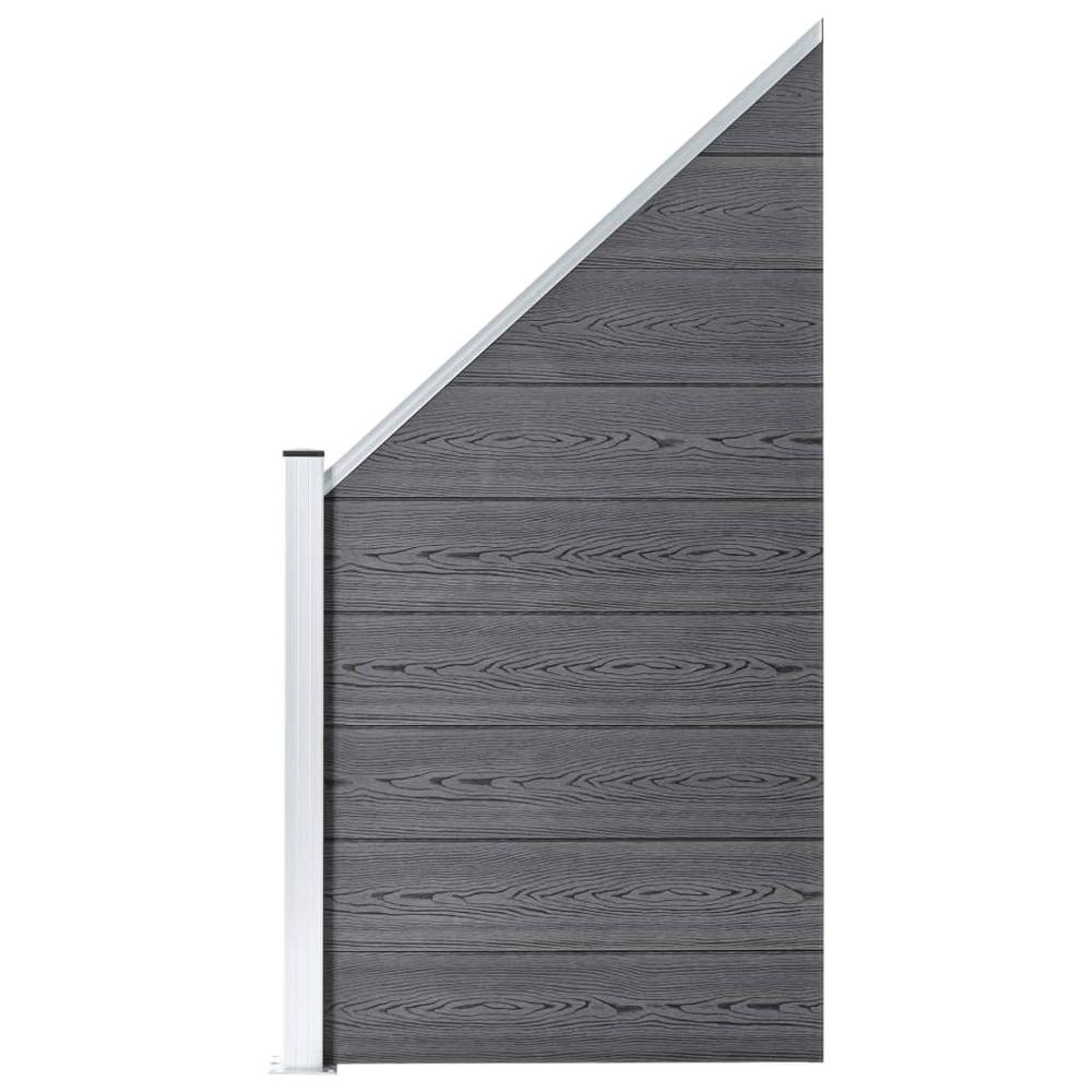 vidaXL Fence Panel WPC 37.4"x(41.3"-70.9") Gray. Picture 1