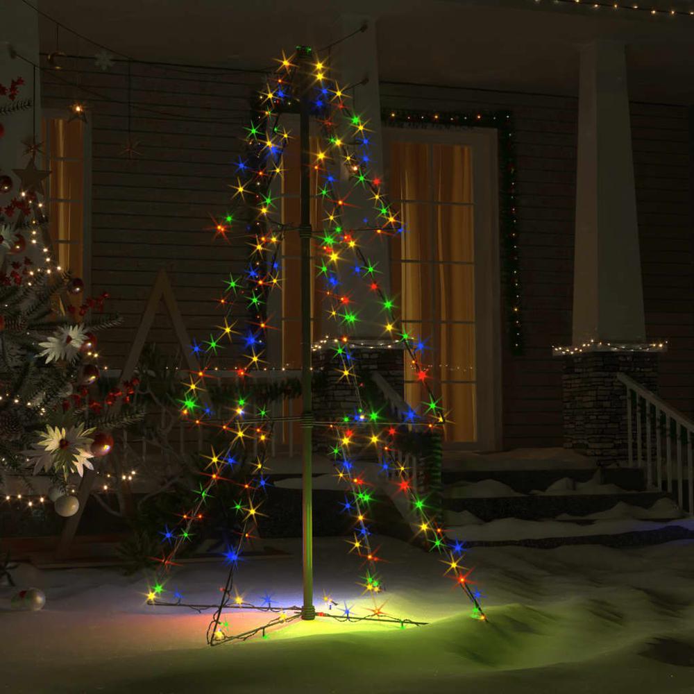 vidaXL Christmas Cone Tree 160 LEDs Indoor and Outdoor 30.7"x47.2", 328569. Picture 3