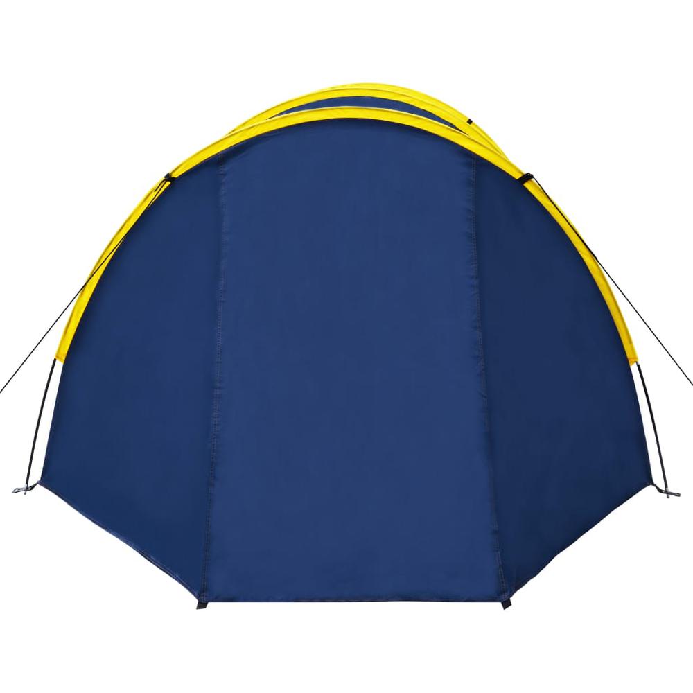 vidaXL Camping Tent 4 Persons Navy Blue/Yellow. Picture 4