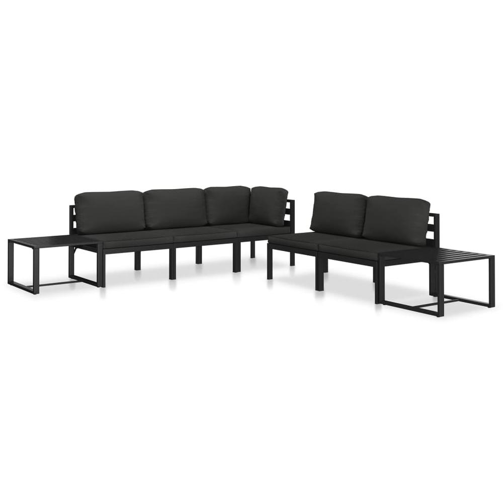 vidaXL Sectional Middle Sofa with Cushions Aluminum Anthracite. Picture 12