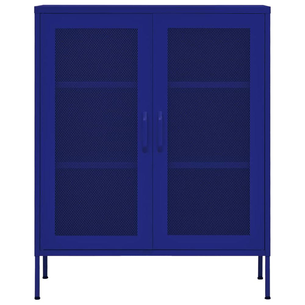 vidaXL Storage Cabinet Navy Blue 31.5"x13.8"x40" Steel, 336172. Picture 3