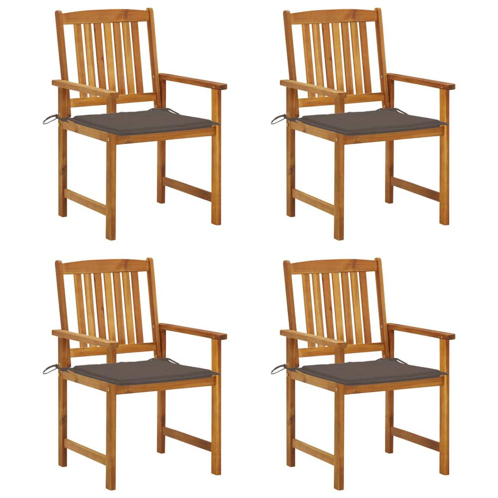 vidaXL Patio Chairs with Cushions 4 pcs Solid Acacia Wood, 3061184. The main picture.