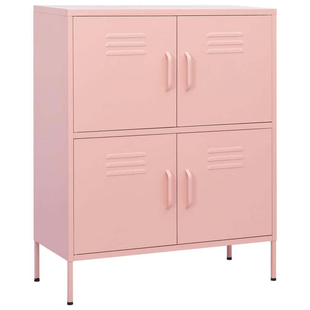 vidaXL Storage Cabinet Pink 31.5"x13.8"x40" Steel, 336139. Picture 2