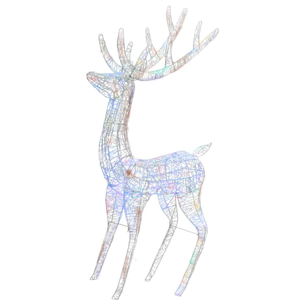 vidaXL XXL Acrylic Christmas Reindeers 250 LED 2 pcs 70.9" Multicolor. Picture 3