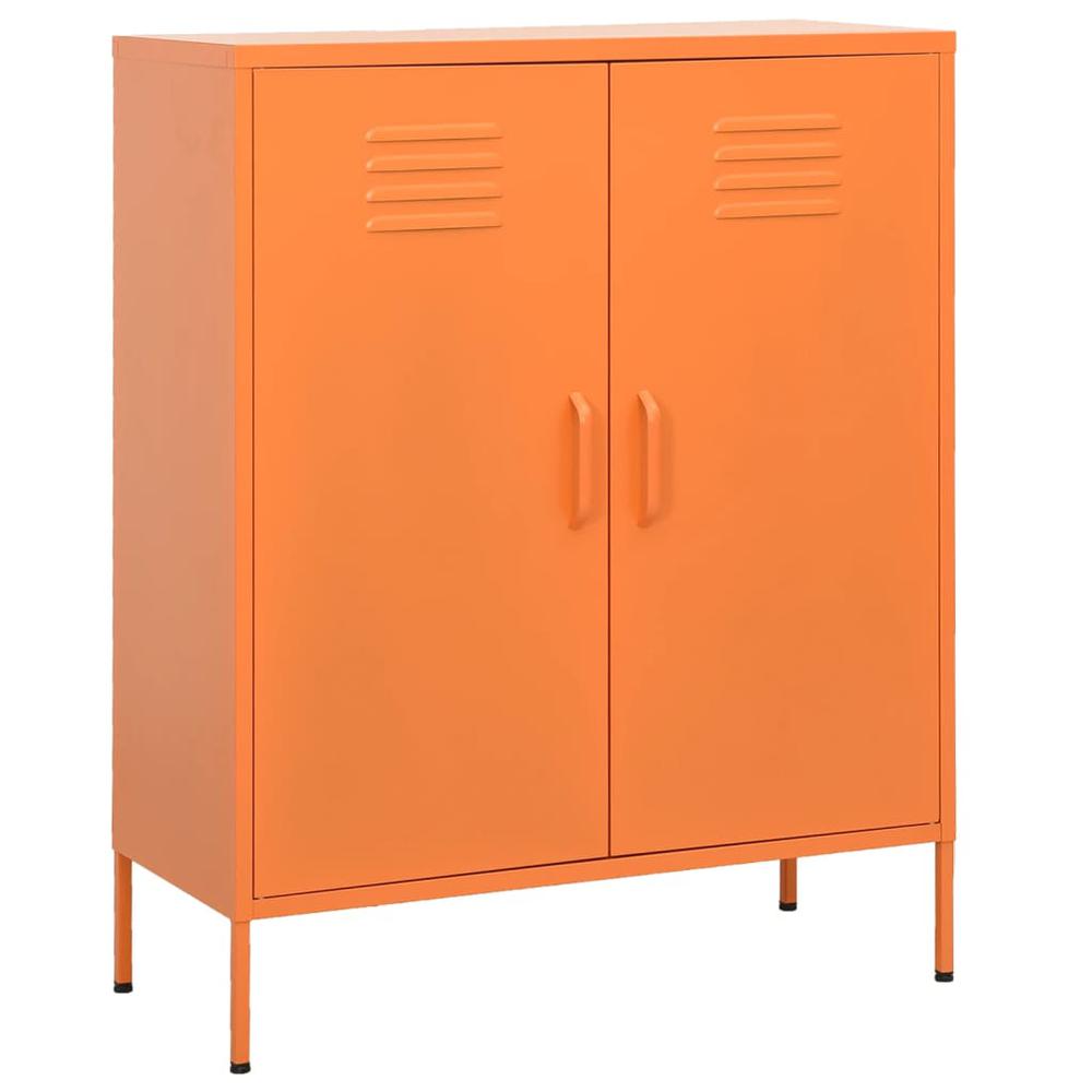 vidaXL Storage Cabinet Orange 31.5"x13.8"x40" Steel, 336165. Picture 1