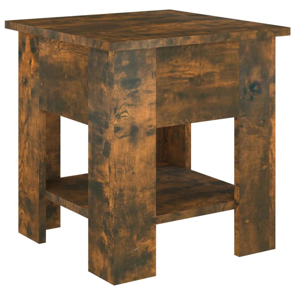 vidaXL Coffee Table Smoked Oak 15.7"x15.7"x16.5" Engineered Wood, 813080. Picture 1