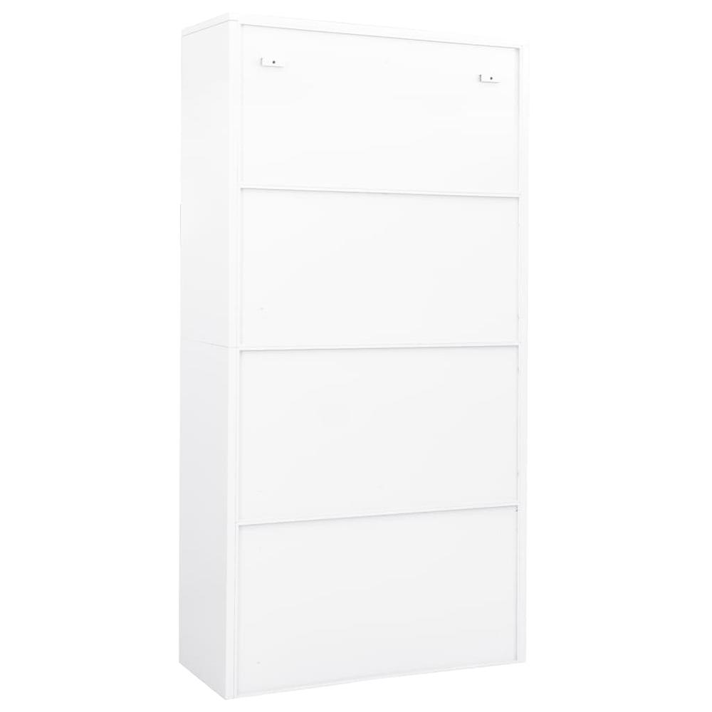 vidaXL Office Cabinet White 35.4"x15.7"x70.9" Steel, 335942. Picture 4