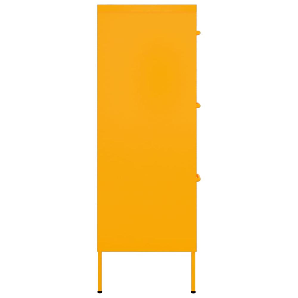 vidaXL Drawer Cabinet Mustard Yellow 31.5"x13.8"x40" Steel. Picture 4