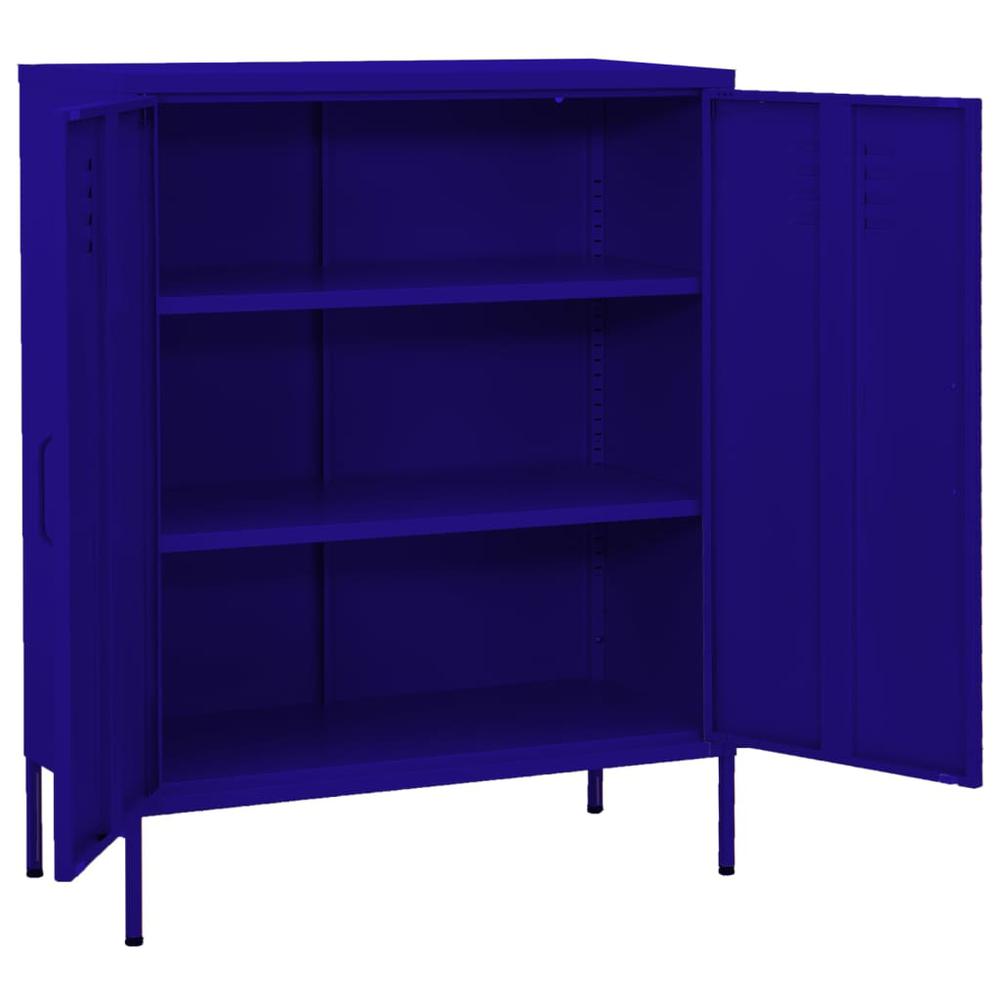 vidaXL Storage Cabinet Navy Blue 31.5"x13.8"x40" Steel, 336163. Picture 2