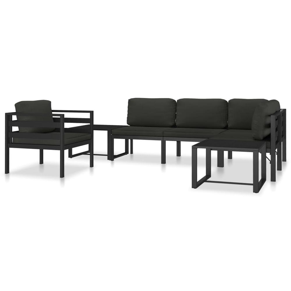 vidaXL Sectional Corner Sofa 1 pc with Cushions Aluminum Anthracite. Picture 11