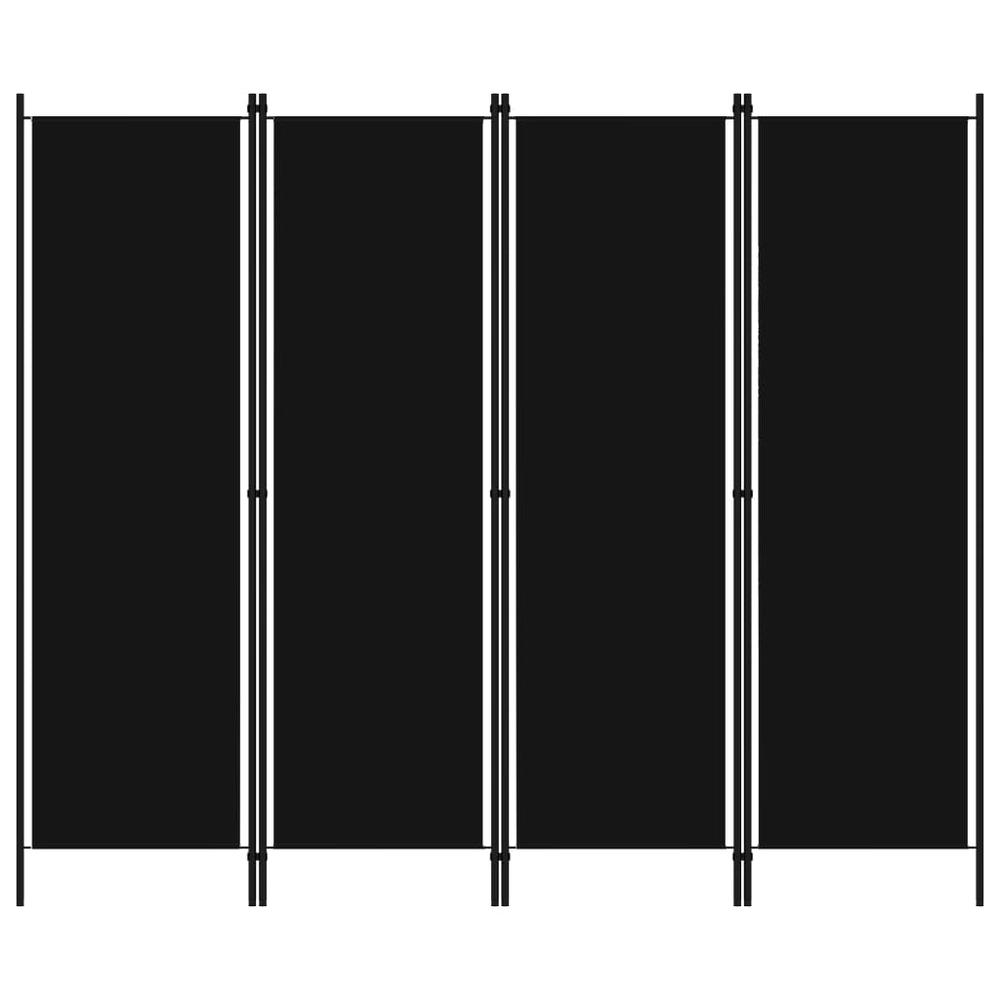 vidaXL 4-Panel Room Divider Black 78.7"x70.9". The main picture.