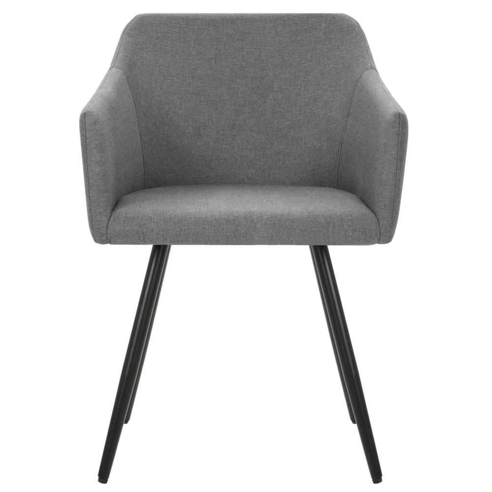vidaXL Dining Chairs 2 pcs Light Gray Fabric, 323093. Picture 3