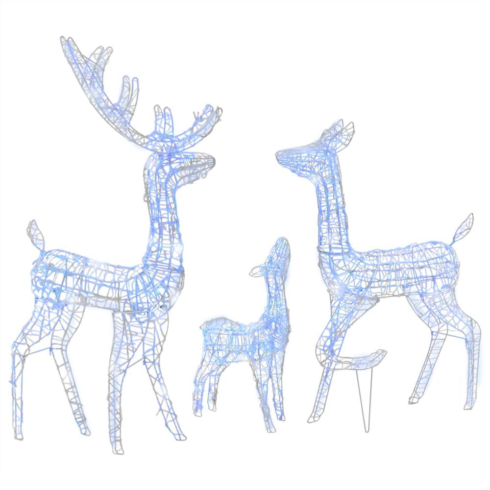 vidaXL Acrylic Reindeer Family Christmas Decoration 300 LED Blue. Picture 2