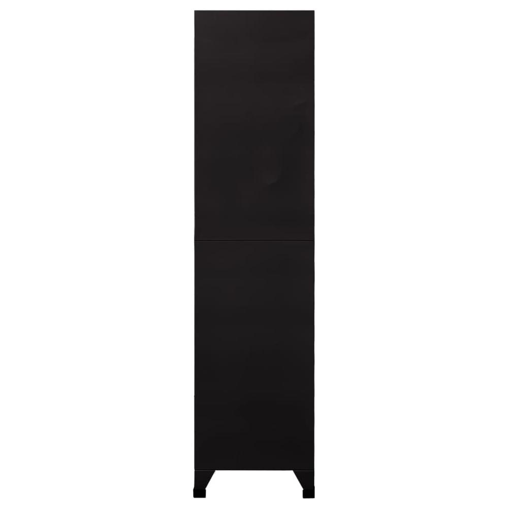 vidaXL Locker Cabinet Black 35.4"x17.7"x70.9" Steel. Picture 3