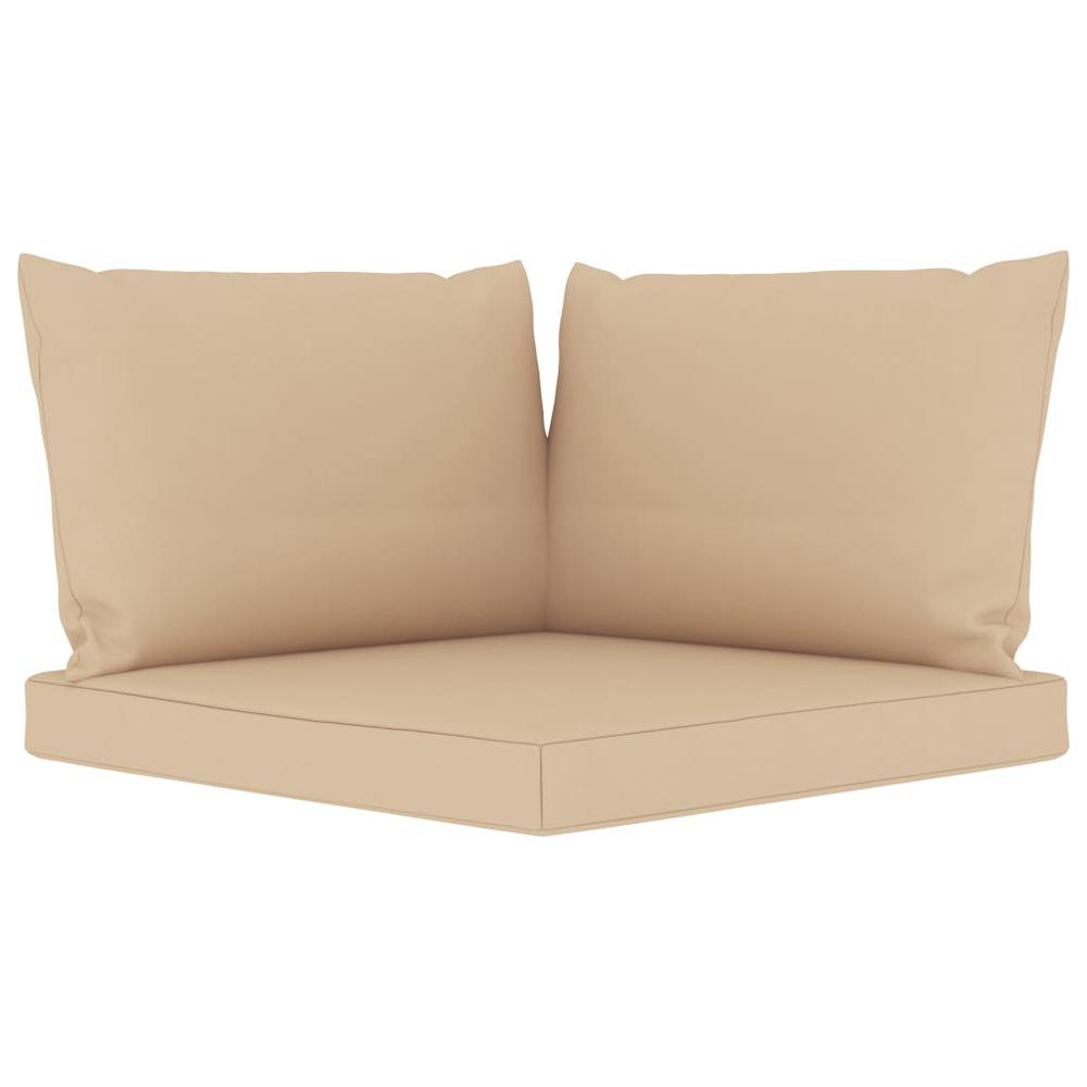 vidaXL Pallet Sofa Cushions 3 pcs Beige Fabric. Picture 2
