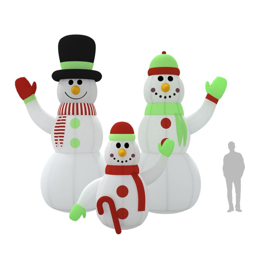 vidaXL Inflatable Snowman Family with LEDs 196.9". Picture 11