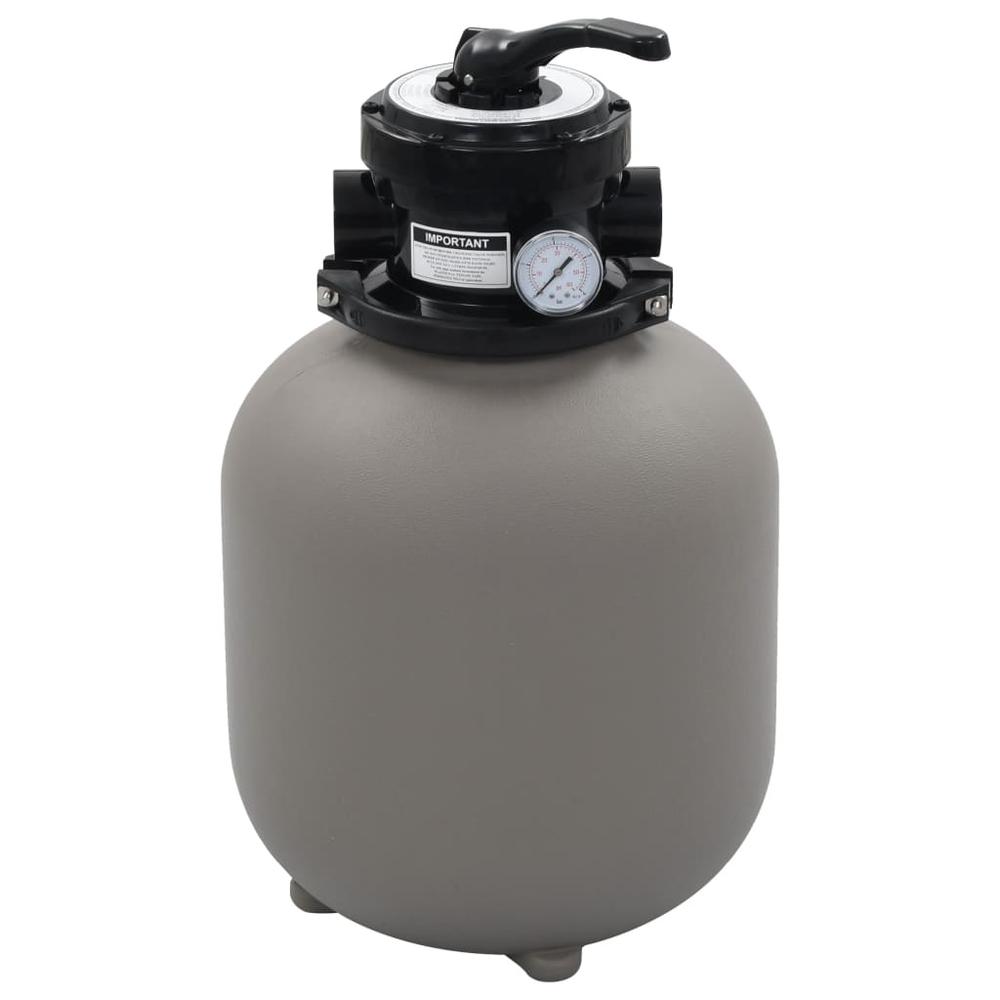 vidaXL Pool Sand Filter with 4 Position Valve Gray 1.4", 91725. Picture 1
