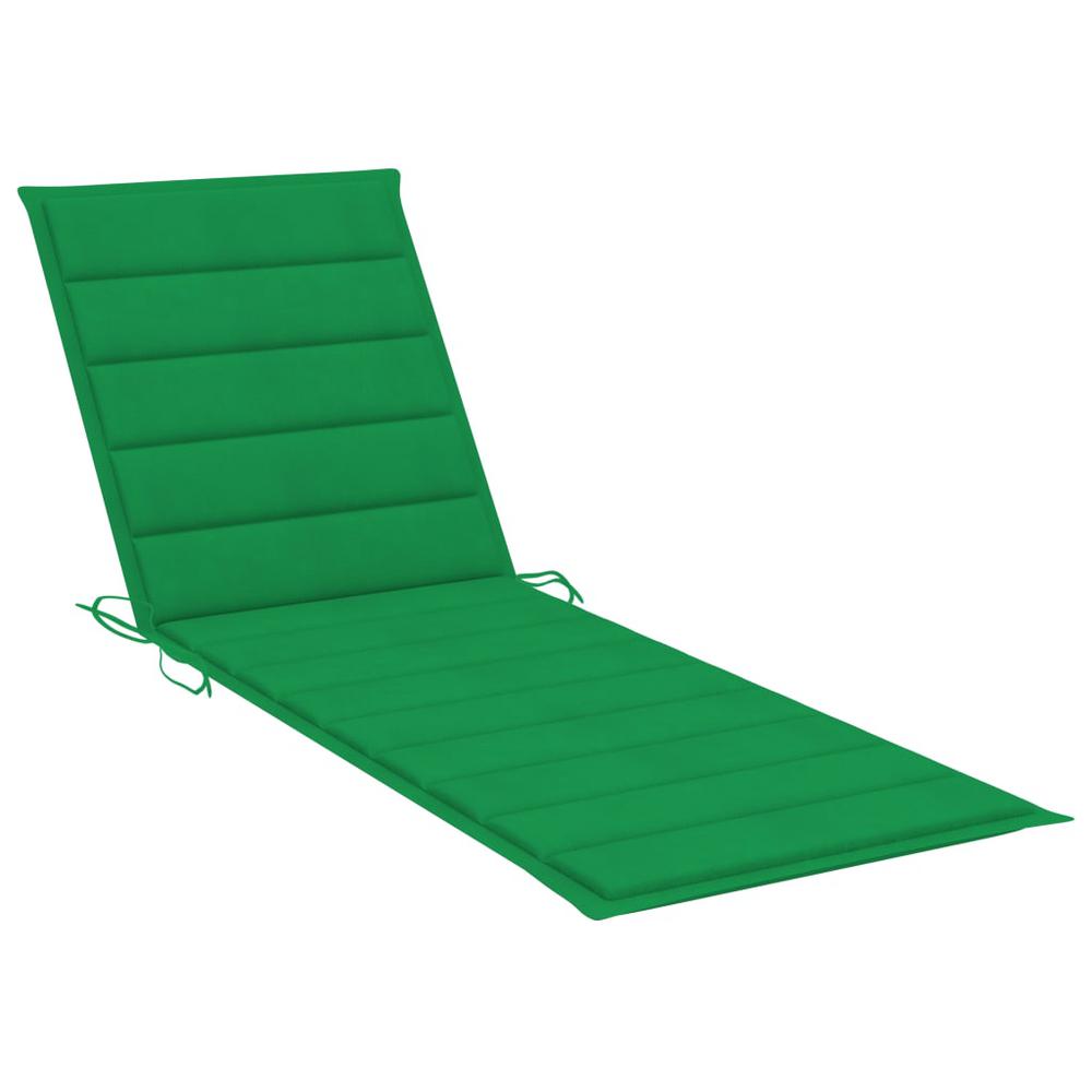 vidaXL Sun Lounger Cushion Green 78.7"x23.6"x1.2" Fabric. Picture 1