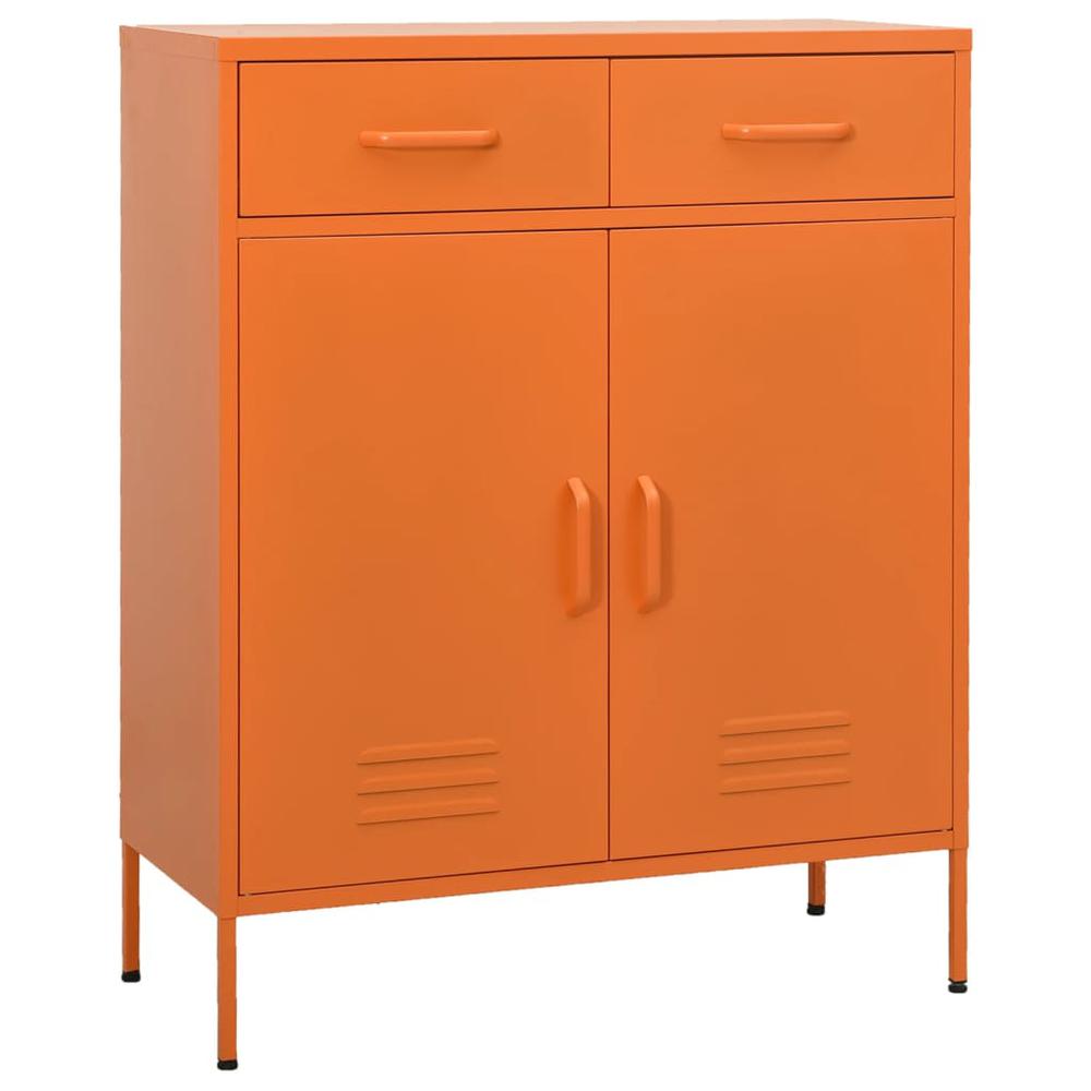 vidaXL Storage Cabinet Orange 31.5"x13.8"x40" Steel, 336156. Picture 1