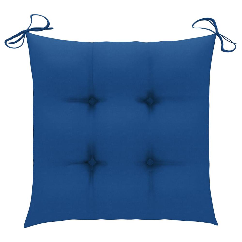 vidaXL Chair Cushions 2 pcs Blue 15.7"x15.7"x2.8" Fabric. Picture 2