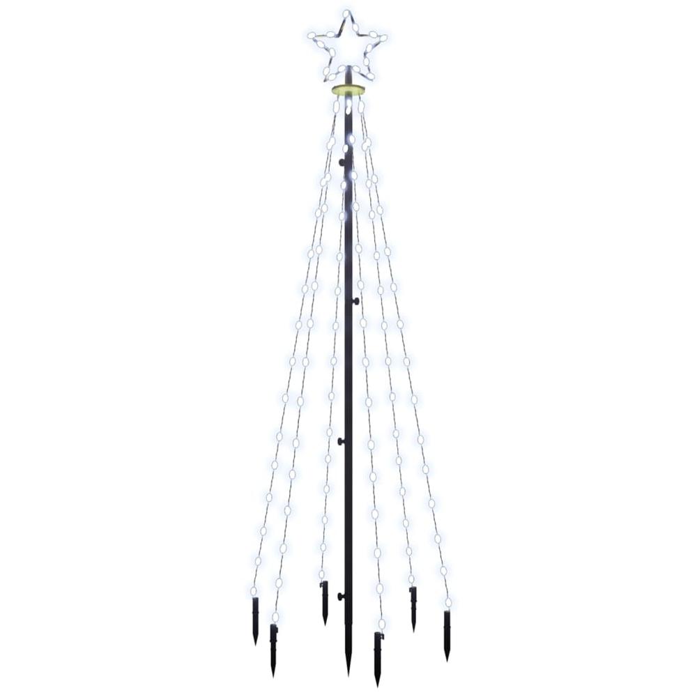 vidaXL Christmas Tree with Spike Cold White 108 LEDs 70.9". Picture 2