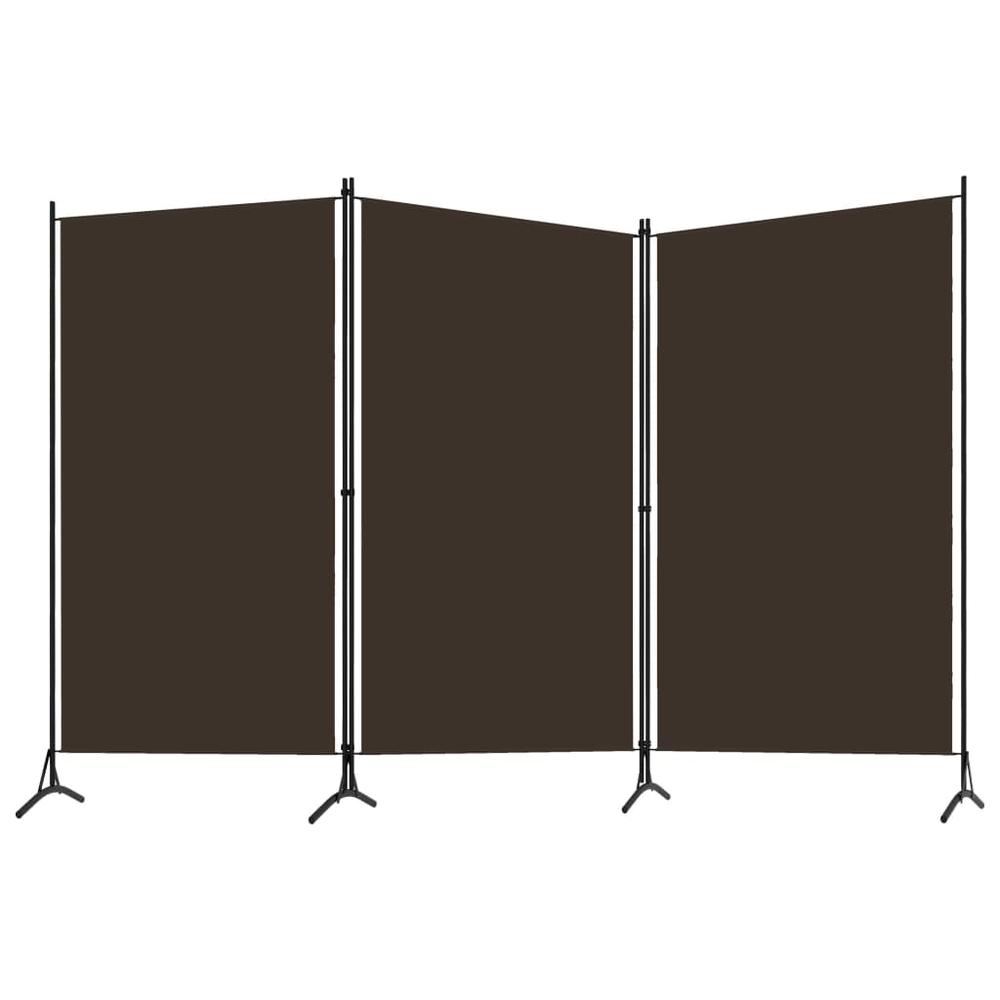vidaXL 3-Panel Room Divider Brown 102.4"x70.9". Picture 2