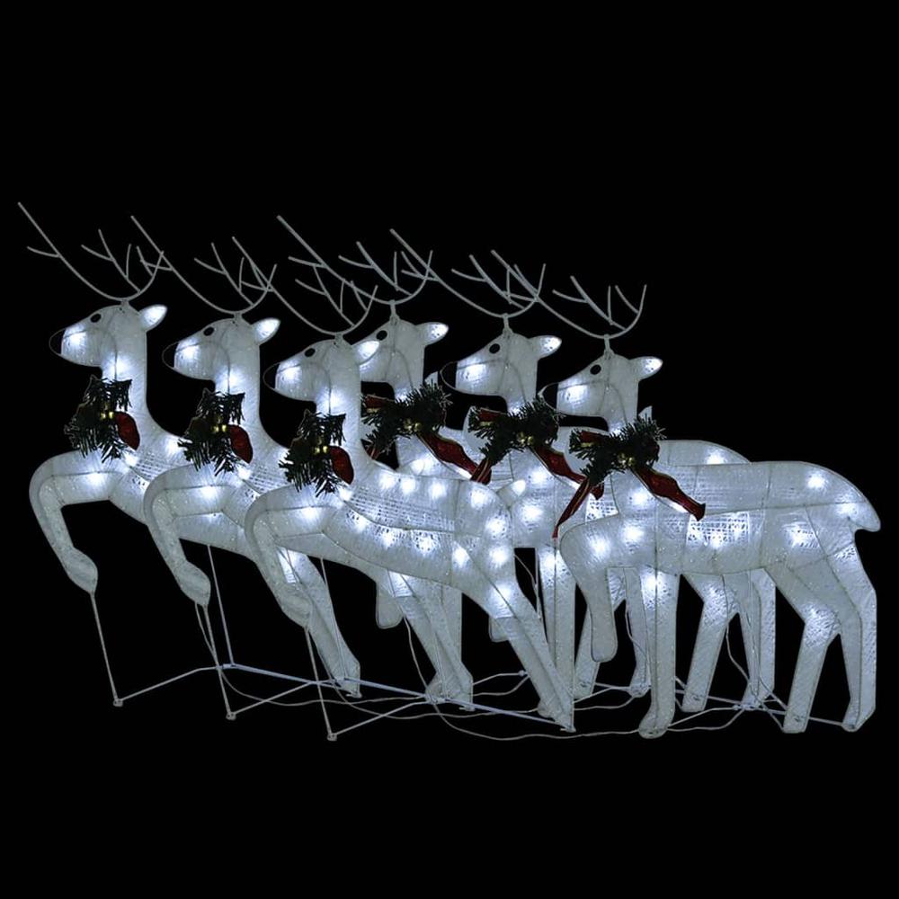 vidaXL Christmas Reindeers 6 pcs White 120 LEDs. Picture 3