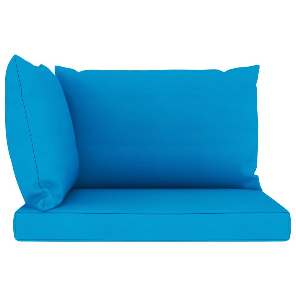vidaXL Pallet Sofa Cushions 3 pcs Light Blue Fabric. Picture 3