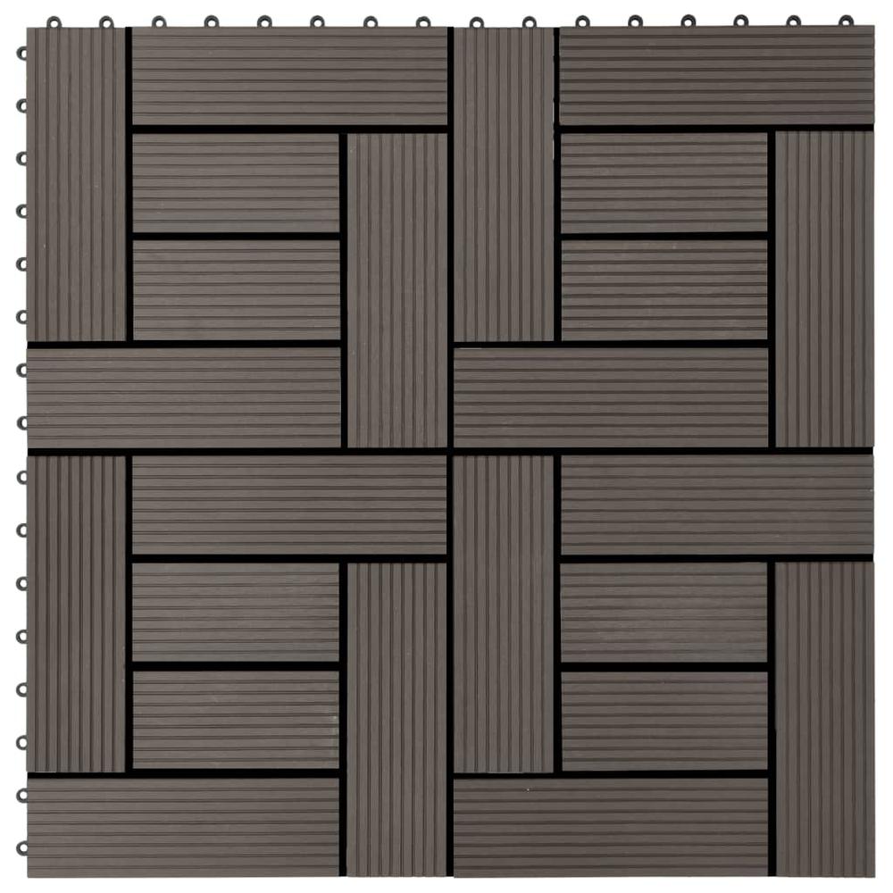 vidaXL 11 pcs Decking Tiles WPC 11.8"x11.8" 1 sqm Dark Brown, 45028. Picture 1