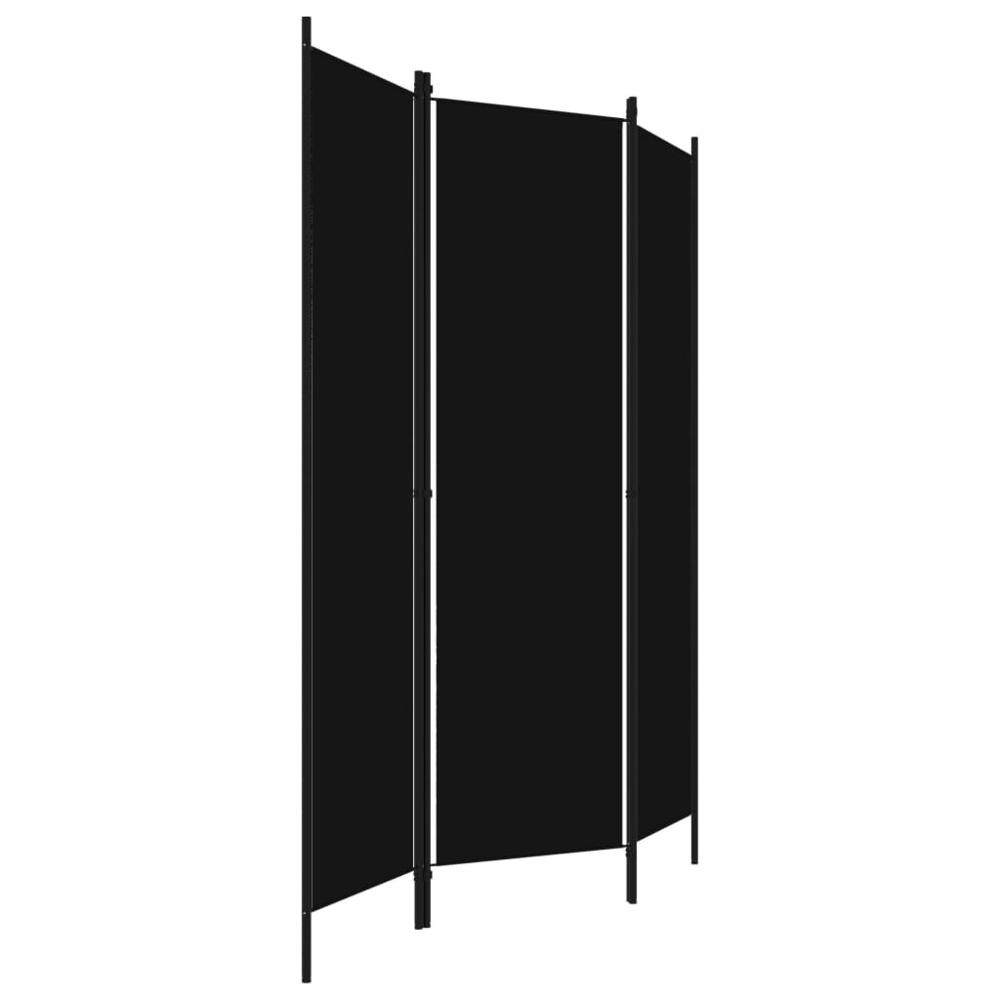 vidaXL 3-Panel Room Divider Black 59.1"x70.9". Picture 3