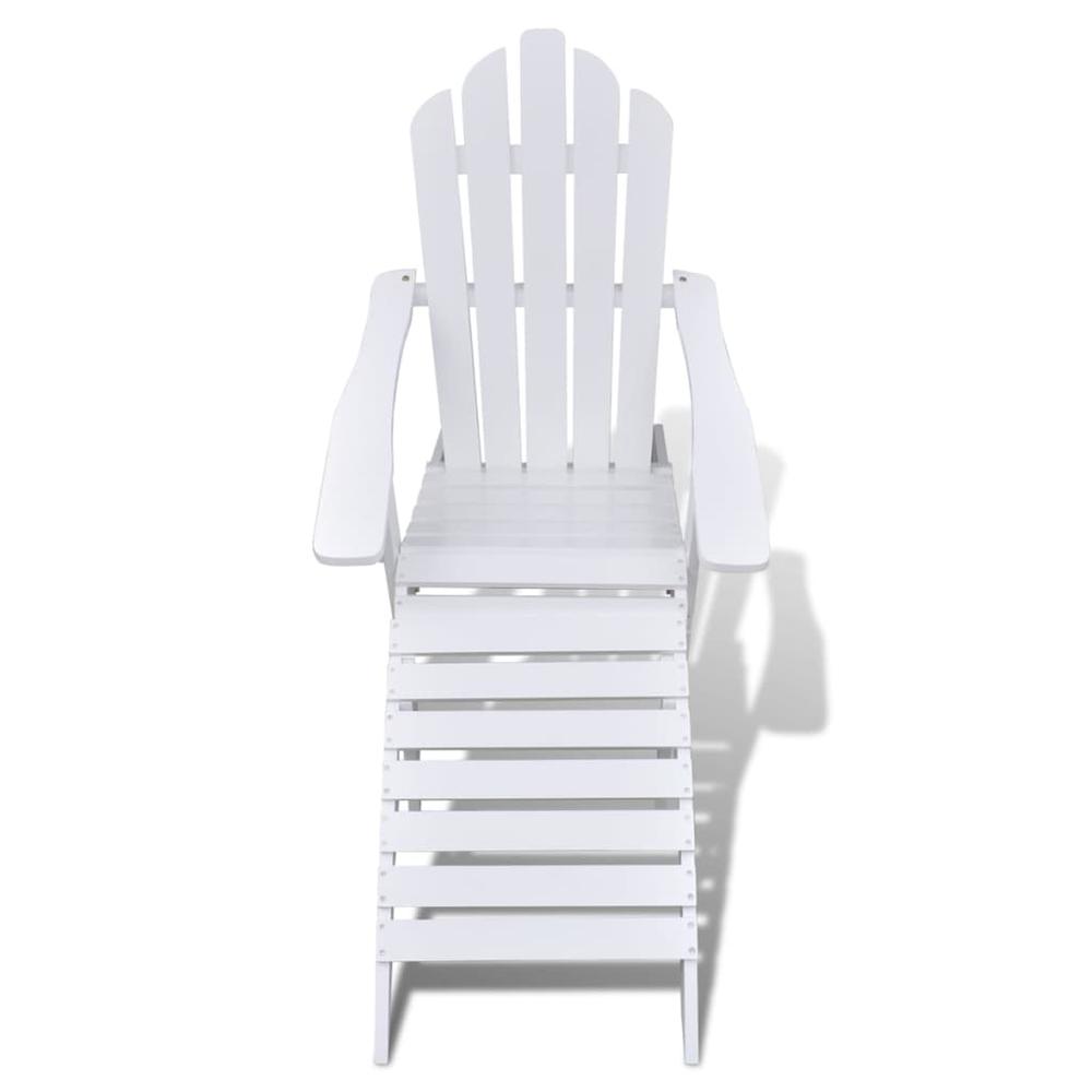 vidaXL Garden Chair with Ottoman Wood White, 40859. Picture 2