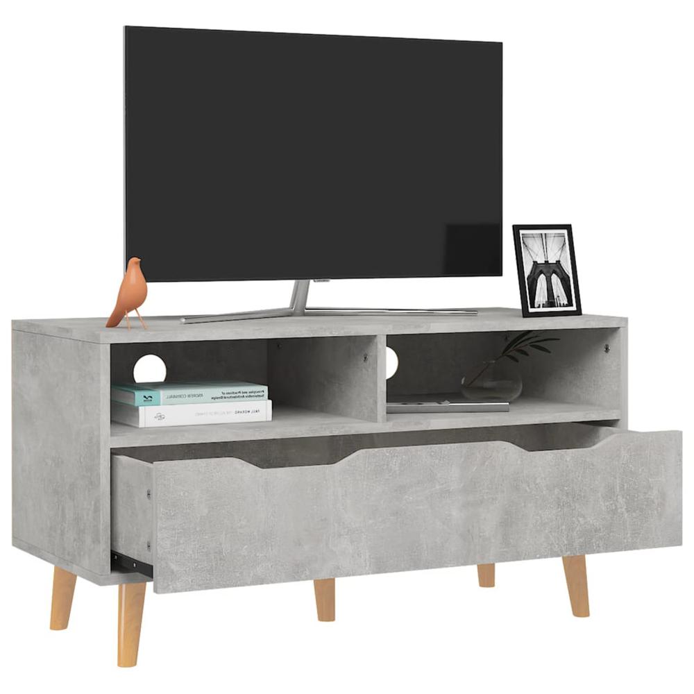 vidaXL TV Cabinet Concrete Gray 35.4"x15.7"x19.1" Engineered Wood. Picture 3