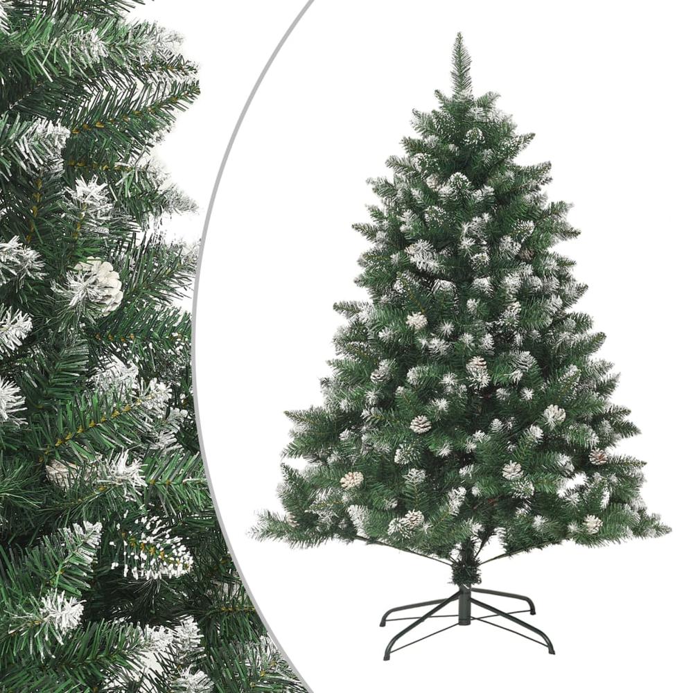 vidaXL Artificial Christmas Tree with Stand 47.2" PVC. Picture 1
