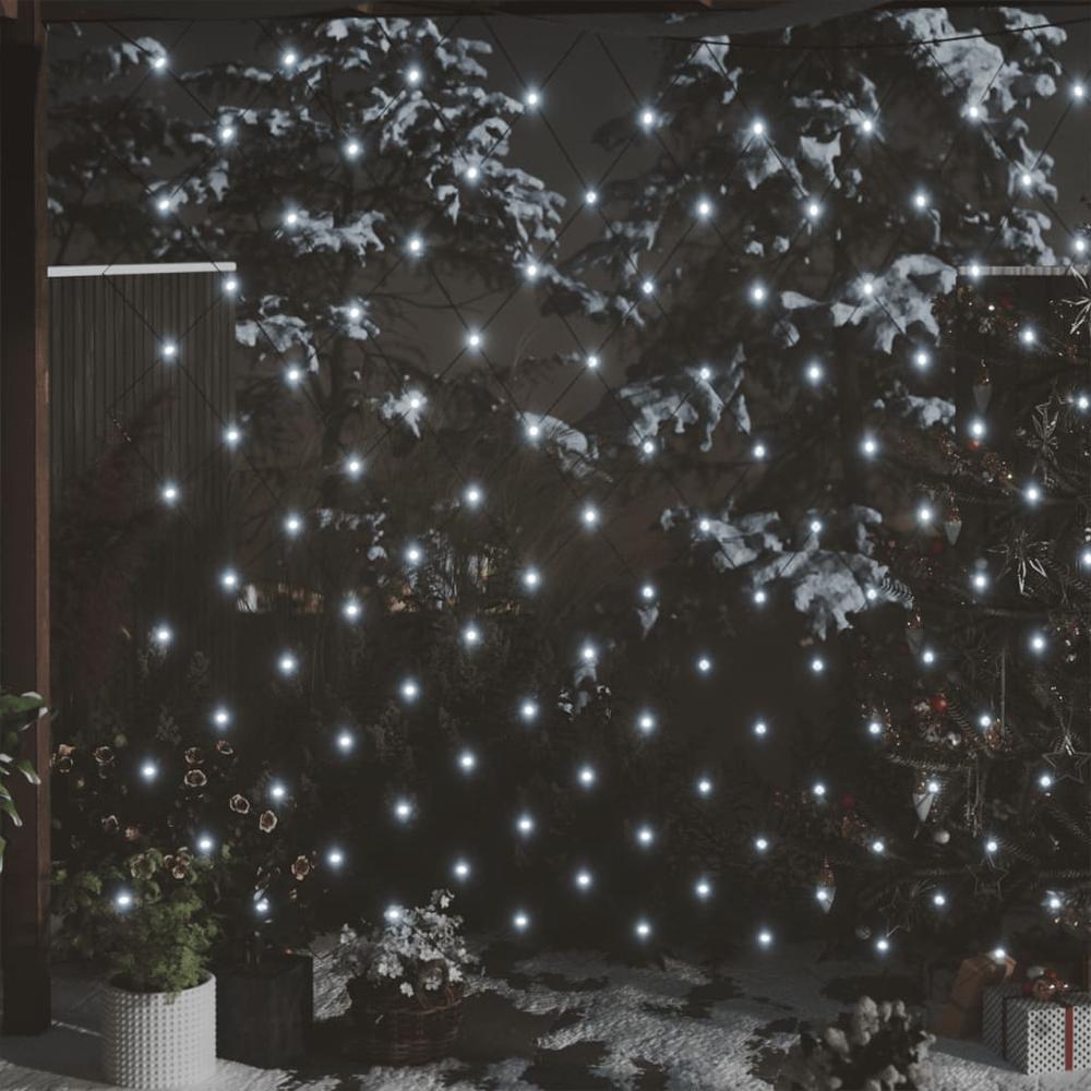 vidaXL Christmas Net Light Cold White 9.8'x6.6' 204 LED Indoor Outdoor. Picture 1