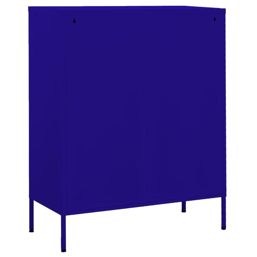 vidaXL Storage Cabinet Navy Blue 31.5"x13.8"x40" Steel, 336154. Picture 4