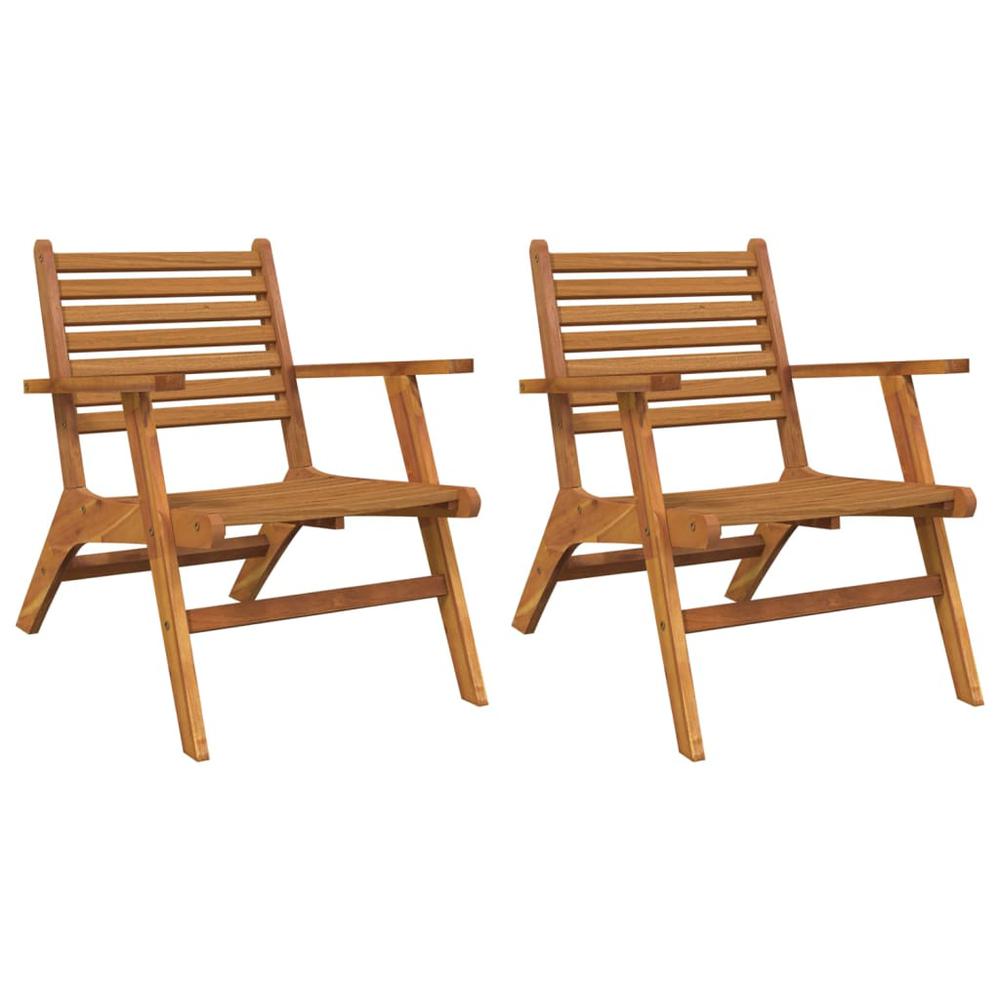 vidaXL Patio Chairs 2 pcs Solid Acacia Wood, 316252. Picture 2