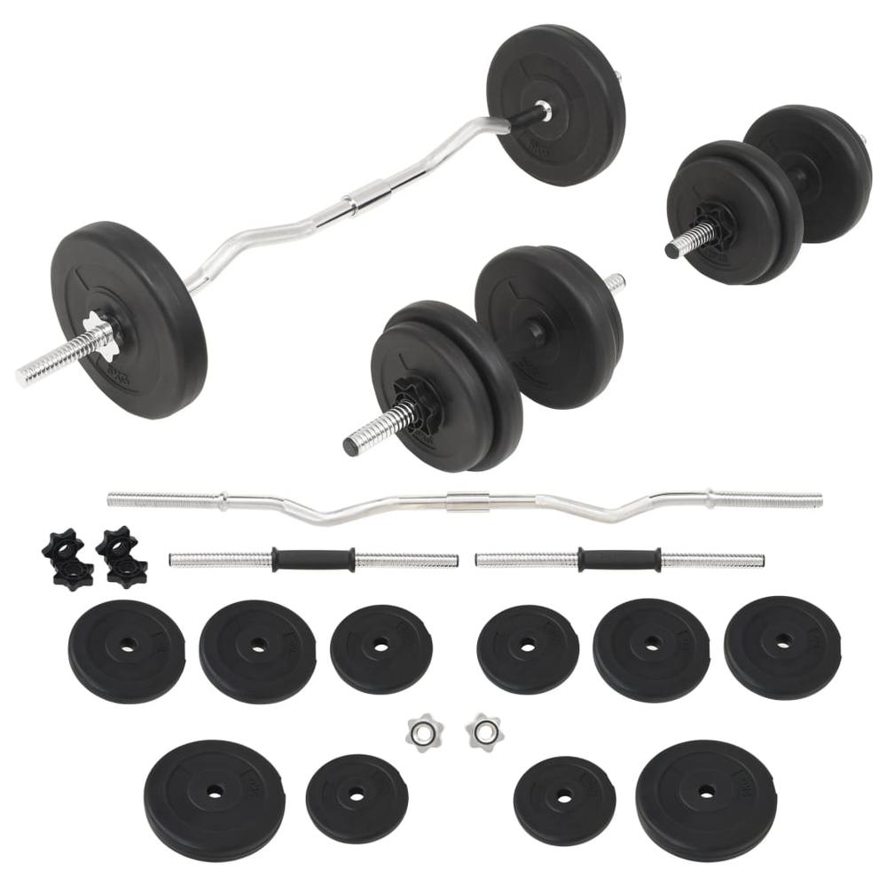 vidaXL Barbell and Dumbbell Set 66.1 lb, 91400. Picture 1