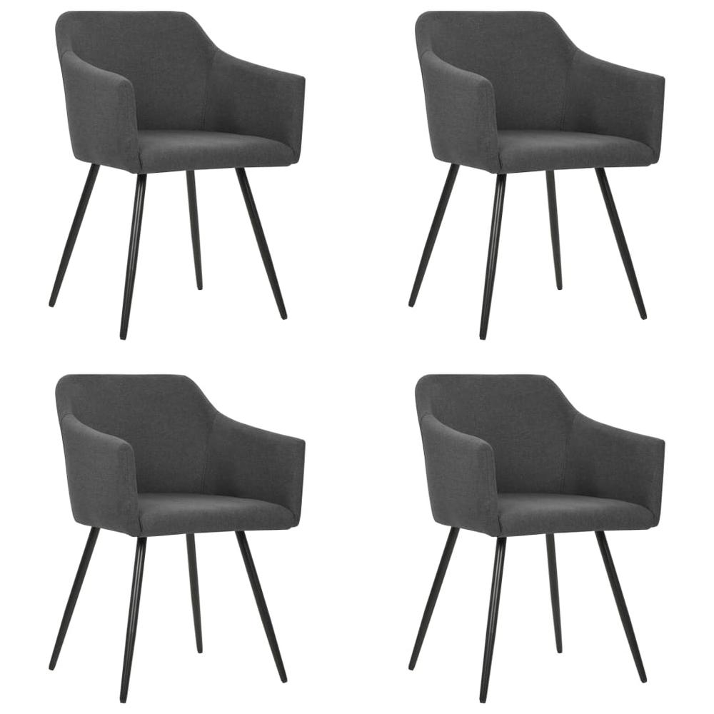 vidaXL Dining Chairs 4 pcs Dark Gray Fabric. The main picture.