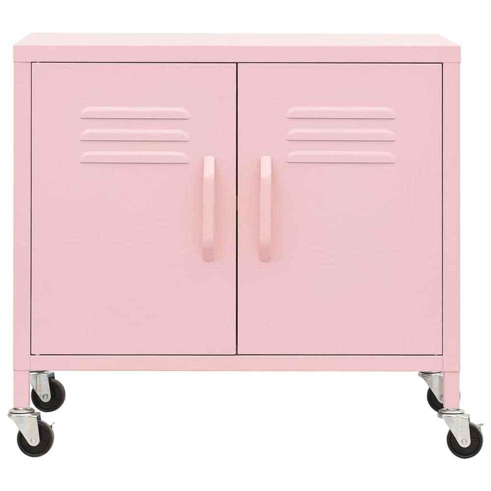 vidaXL Storage Cabinet Pink 23.6"x13.8"x22" Steel. Picture 3