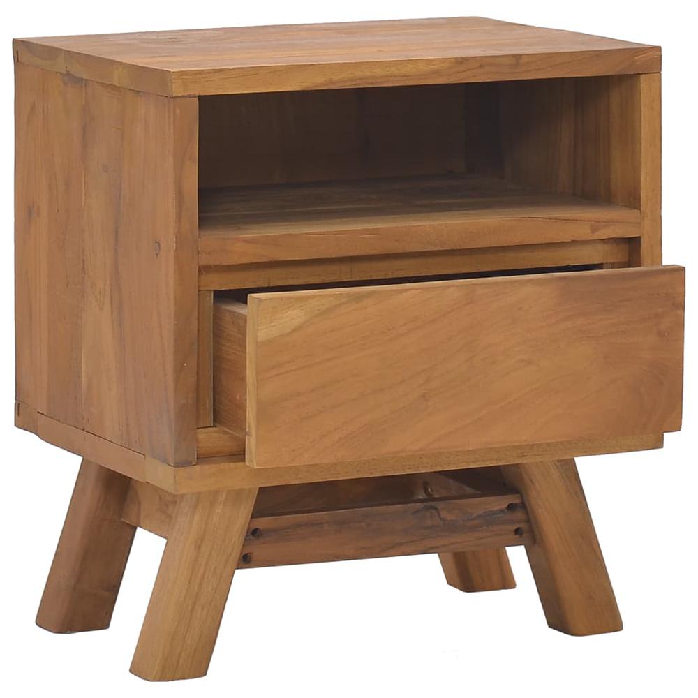 vidaXL Bedside Cabinet 15.7"x11.8"x17.7" Solid Teak Wood. Picture 2