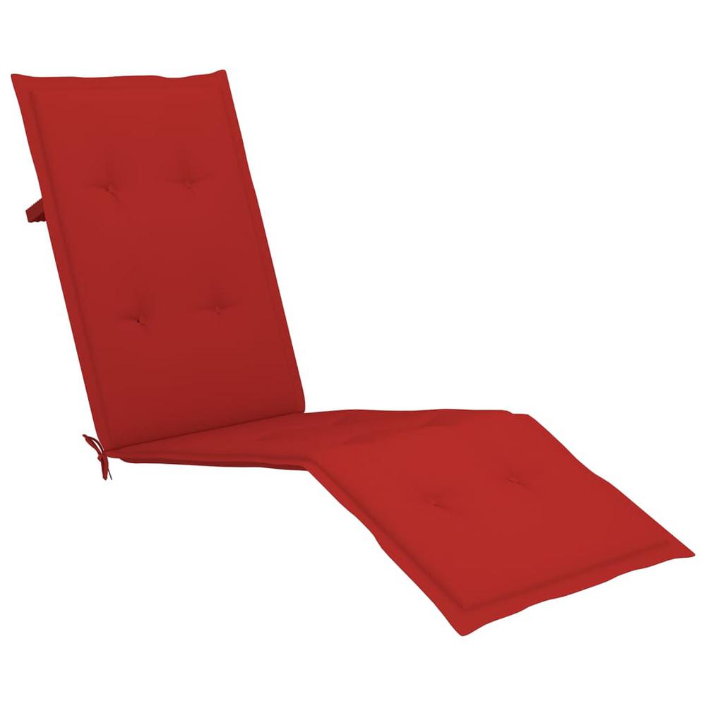 vidaXL Deck Chair Cushion Red (29.5"+41.3")x19.7"x1.2". Picture 3