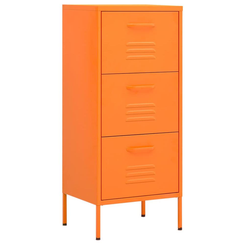 vidaXL Storage Cabinet Orange 16.7"x13.8"x40" Steel, 336183. Picture 2